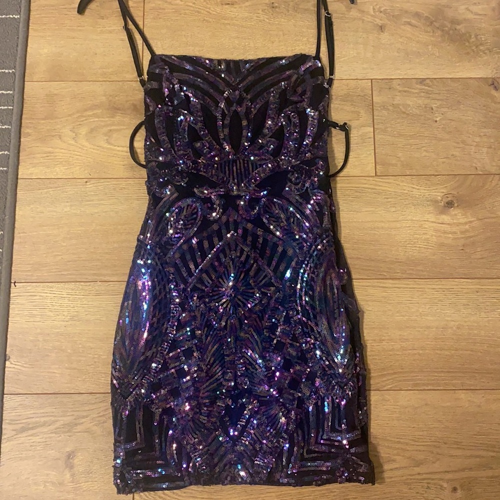 COPY - Lucy in the Sky dress. Mostly purple sequins. XS